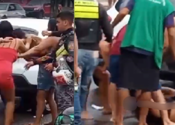 A porrada aconteceu na manhã desta segunda-feira (6). Foto: Reprodução