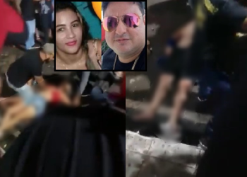 O casal morreu na hora e o suspeito do crime foi espancado. Foto: Reprodução