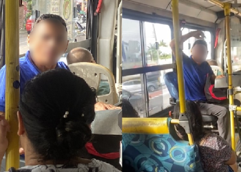 O usuário do transporte filmou e fez fotos, pedindo ajuda da Prefeitura. Foto: Reprodução