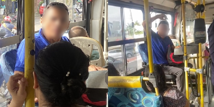 O usuário do transporte filmou e fez fotos, pedindo ajuda da Prefeitura. Foto: Reprodução