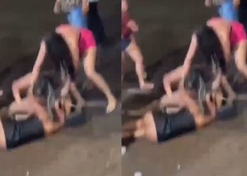 A briga aconteceu no meio da avenida Maceió. Foto: Reprodução