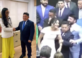 O fato constrangedor aconteceu durante a posse na Aleam. Foto: Reprodução