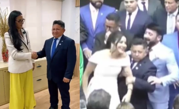 O fato constrangedor aconteceu durante a posse na Aleam. Foto: Reprodução