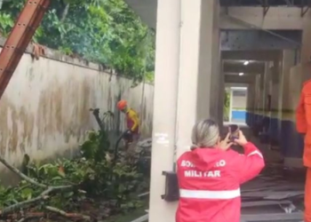 O acidente aconteceu enquanto os alunos estavam dentro de duas salas de aula. Foto: Reprodução