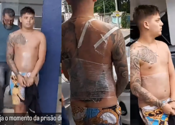 O blogueiro foi preso enquanto fazia uma sessão de tatuagem. Foto: Reprodução