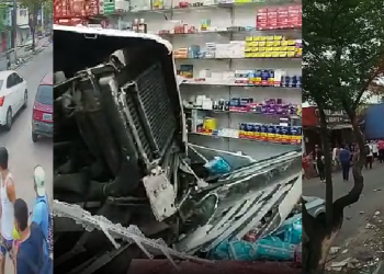 O acidente aconteceu na tarde desta quinta-feira (16) e não houve vítimas. Foto: Reprodução