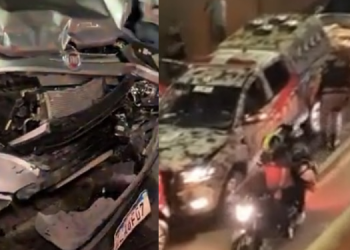 O acidente ocorreu na noite desta quinta-feira (23, na avenida Darcy Vargas. Foto: Reprodução