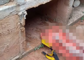 A mulher estava gritando quando os policiais chegaram. Foto: Reprodução