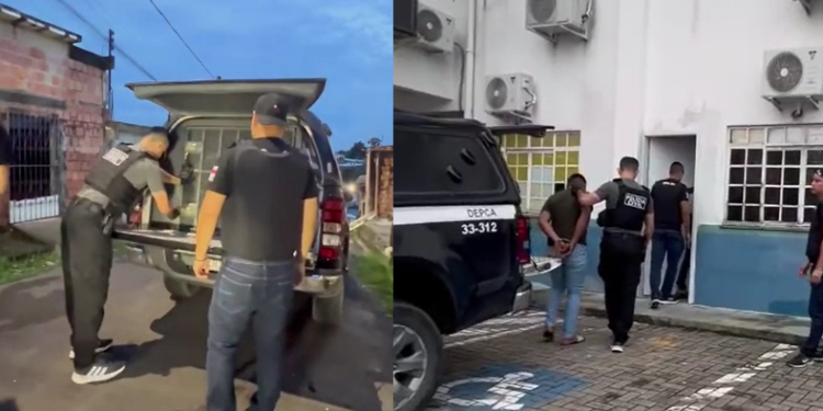 O homem foi preso rua Orquídea, bairro Tancredo Neves, Zona Leste de Manaus. Foto: Reprodução