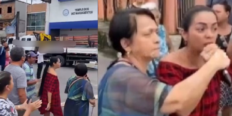 Os moradores ainda fecharam a rua nesta segunda-feira (20). Foto: Reprodução