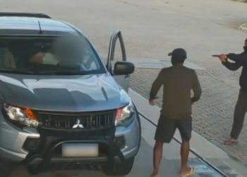 O crime foi registrado por câmeras de segurança do posto de combustível. Foto: Reprodução