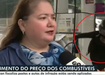 Com a queda, o cinegrafista teve que virar a câmera, Foto: Reprodução