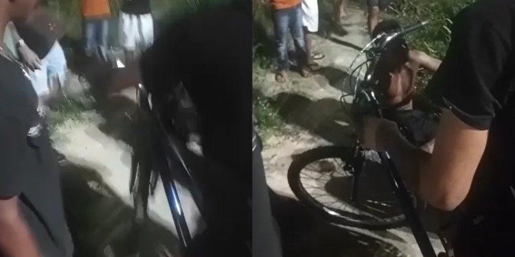 O homem foi espancado e capturado pela polícia, que o levou até a delegacia. Foto: Reprodução