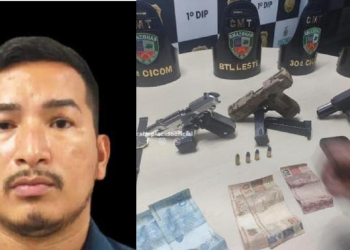 O criminoso foi  levado para o 1⁰  Distrito Integrado de Polícia (DIP). Foto: Reprodução