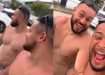 Os rapazes riram muito da situação. Foto: Reprodução