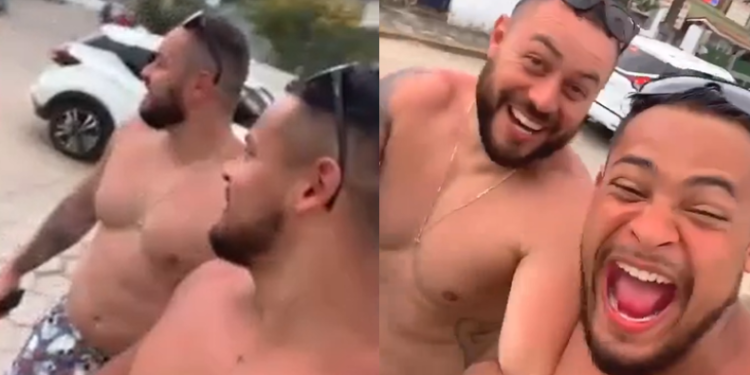 Os rapazes riram muito da situação. Foto: Reprodução