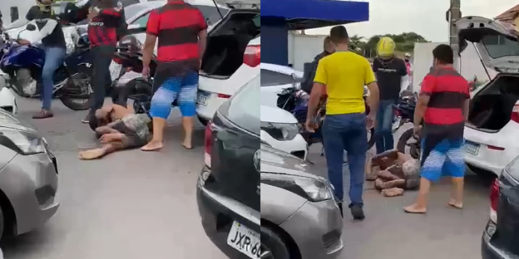 O fato ocorreu na tarde desta quarta-feira (5) e o homem foi socorrido pelo Samu. Foto: Reprodução