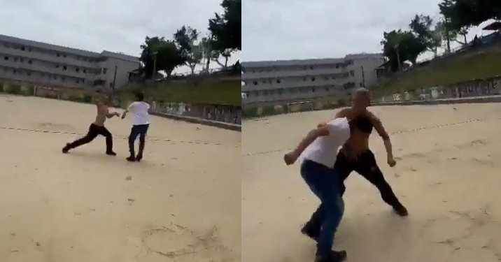 Os alunos estavam em um campo de futebol. Foto: Reprodução