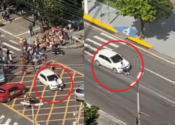 A situação foi flagrada por moradores. Foto: Reprodução