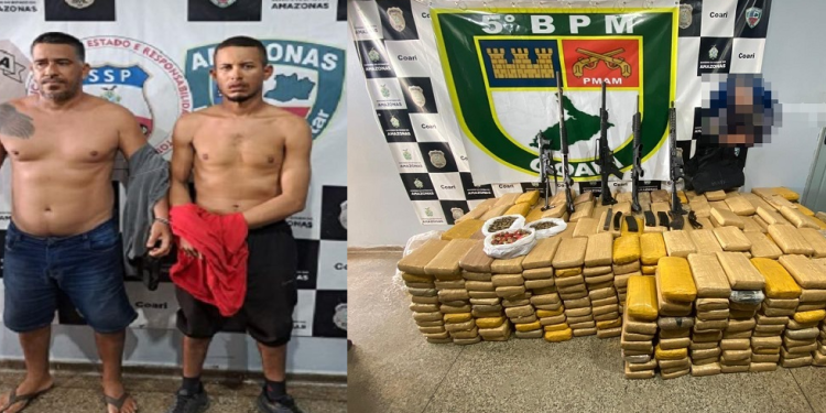 Na ação, dois homens foram detido com o material no bairro Tauá Mirim. Foto: Divulgação