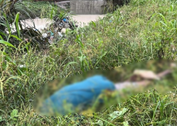 O corpo foi encontrado durante a chuva neste sábado (22). Foto: Reprodução