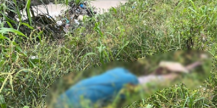 O corpo foi encontrado durante a chuva neste sábado (22). Foto: Reprodução