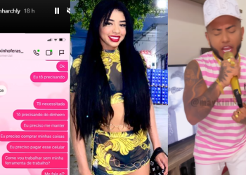 A ex-vocalista tem exposto prints de conversas entre ela e o cantor. Foto: Reprodução