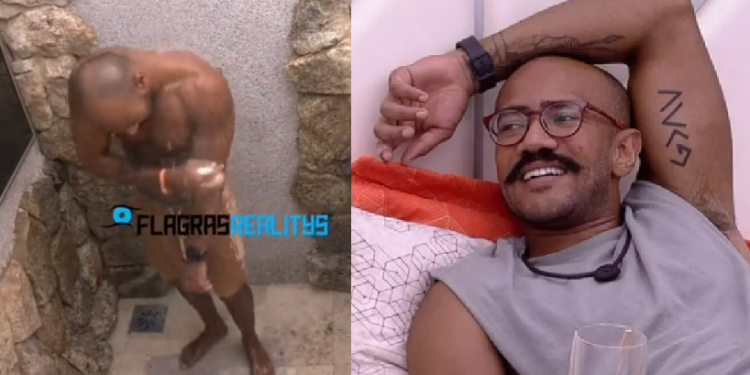 O brother estava passando sabonete quando o flagra foi feito. Foto: Reprodução