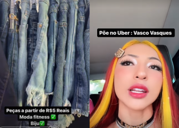 A loja vai vender itens novos, mas a influenciadora aproveitou para testar os dotes de vendedora. Foto: Reprodução