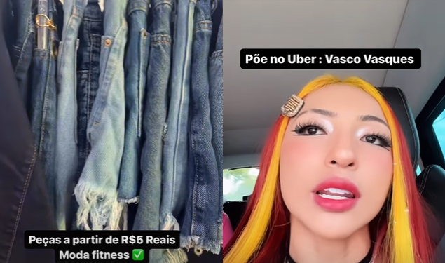 A loja vai vender itens novos, mas a influenciadora aproveitou para testar os dotes de vendedora. Foto: Reprodução