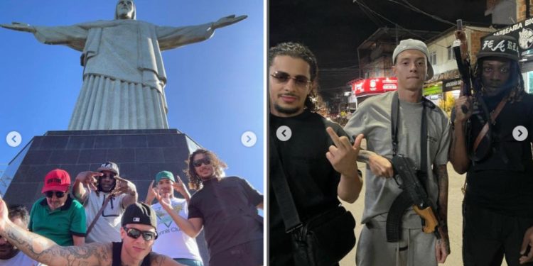 Rapper ostenta fotos com armas em favela no Brasil