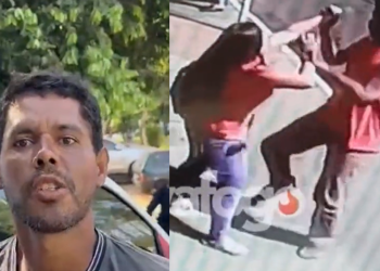 O crime foi flagrado pela câmera de segurança de uma loja. Foto: Reprodução