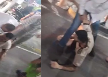 Um vídeo mostra o suposto ladrão sendo pego. Foto: Reprodução