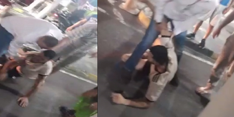 Um vídeo mostra o suposto ladrão sendo pego. Foto: Reprodução