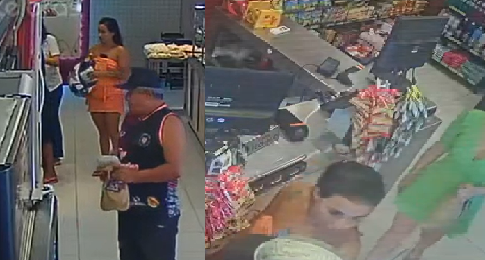 A audácia dos dois foi flagrada pelas câmeras. Foto: Reprodução