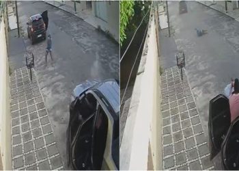 Um homem foi preso e o adolescente que aparece atirando foi baleado. Foto: Reprodução