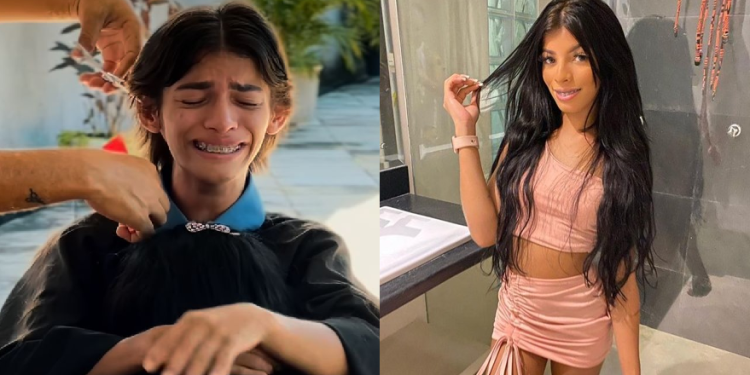 O influenciador mostrou um vídeo já com roupas masculinas e com o cabelo cortado. Foto: Reprodução/Internet