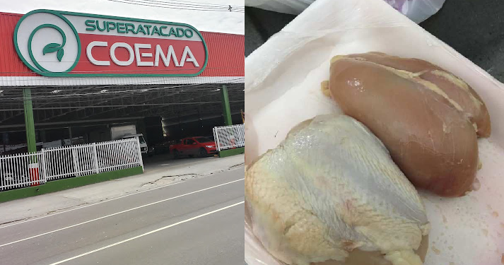 O frango estava por R$ 6,99 e os consumidores disseram que passaram mal. Foto: Reprodução