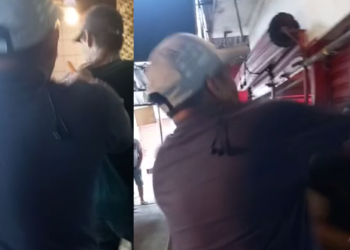 O homem foi acertado no meio do rosto e caiu de cabeça no chão. Foto: Reprodução