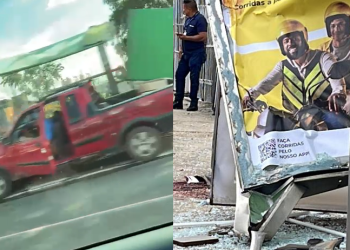 O acidente foi na mesma parada onde mulher morreu no ano passado. Foto: Reprodução