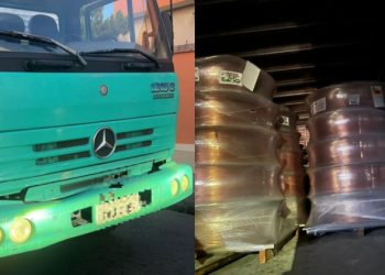 A carga era de uma empresa do Distrito Industrial. Foto: Reprodução