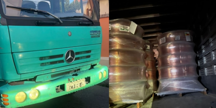 A carga era de uma empresa do Distrito Industrial. Foto: Reprodução