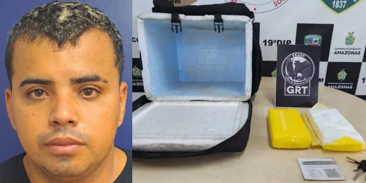 O homem foi preso em flagrante por policiais da SSP/AM. Foto: Divulgação