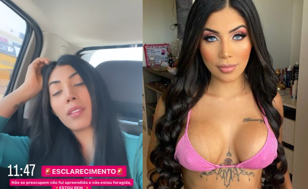 A influenciadora disse que está bem e ressaltou que não foi presa. Foto: Reprodução