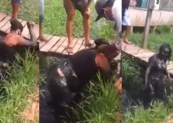 A mulher estava com ódio e não queria largar a rival. Foto: Reprodução