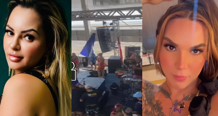 Lucynha falou sobre o caso abertamente, em cima do palco. Foto: Reprodução