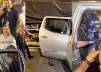 O influenciador entrou no carro da cantora e só saiu após ela falar com ele. Foto: Reprodução