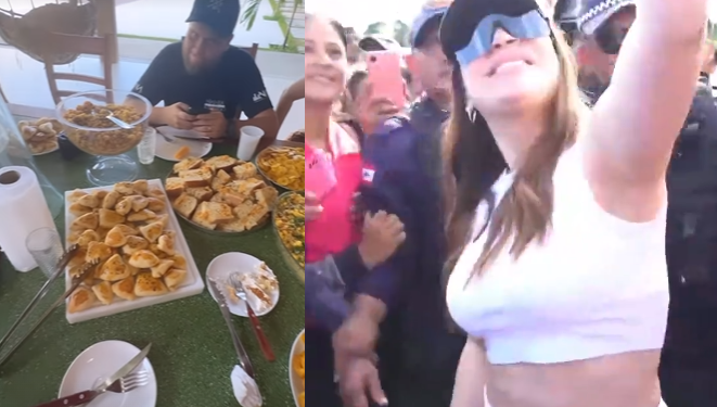 A cantora sertaneja se surpreendeu ao chegar no aeroporto e ver os fãs. Foto: Reprodução