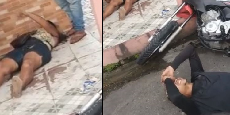 Dois motoqueiros e uma mulher se feriram. Foto: Reprodução