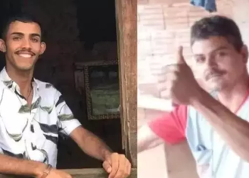 A vítima (da esquerda) foi golpeada na cabeça pelo homem. Foto: Reprodução